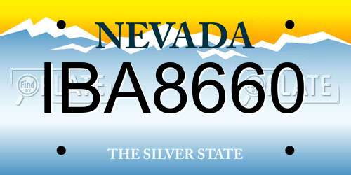 IBA8660 Nevada License Plate