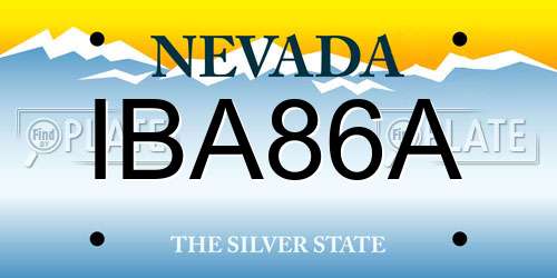 IBA86A Nevada License Plate