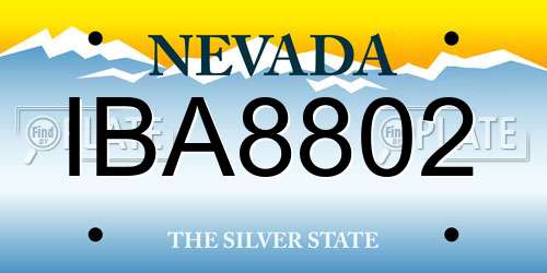 IBA8802 Nevada License Plate