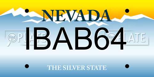IBAB64 Nevada License Plate