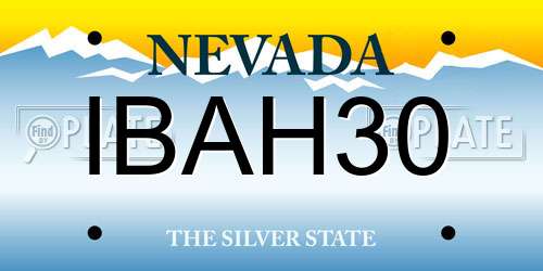 IBAH30 Nevada License Plate