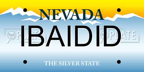 IBAIDID Nevada License Plate