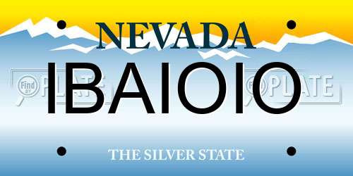 IBAIOIO Nevada License Plate
