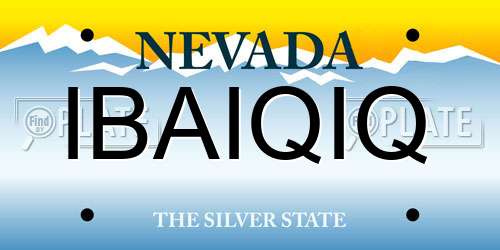 IBAIQIQ Nevada License Plate