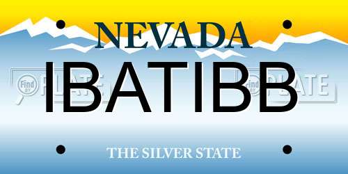 IBATIBB Nevada License Plate