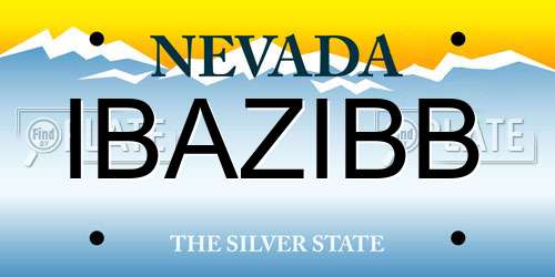 IBAZIBB Nevada License Plate