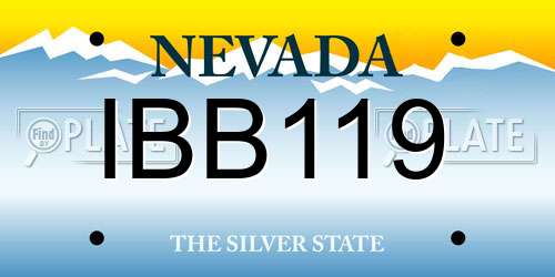 IBB119 Nevada License Plate