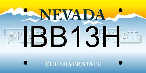 IBB13H Nevada License Plate
