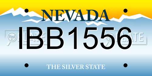 IBB1556 Nevada License Plate