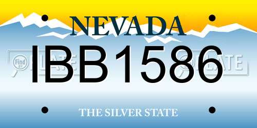 IBB1586 Nevada License Plate