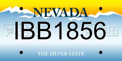 IBB1856 Nevada License Plate