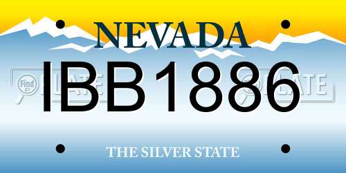 IBB1886 Nevada License Plate
