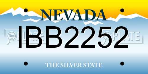 IBB2252 Nevada License Plate