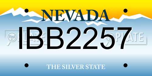 IBB2257 Nevada License Plate