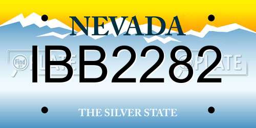 IBB2282 Nevada License Plate
