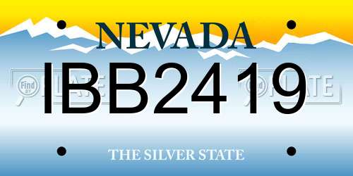 IBB2419 Nevada License Plate