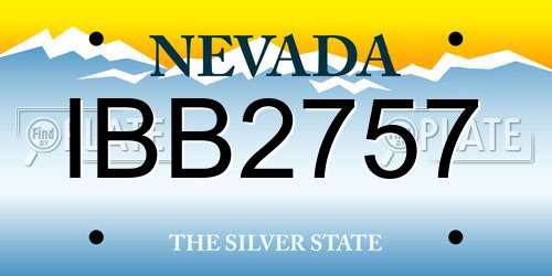 IBB2757 Nevada License Plate