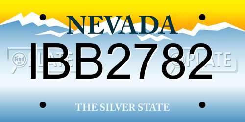 IBB2782 Nevada License Plate