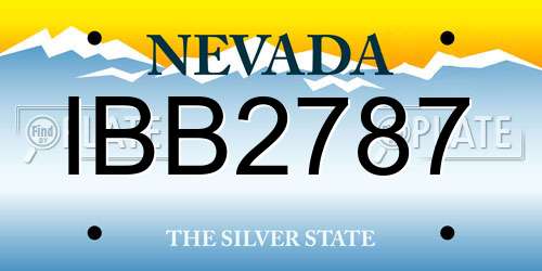 IBB2787 Nevada License Plate