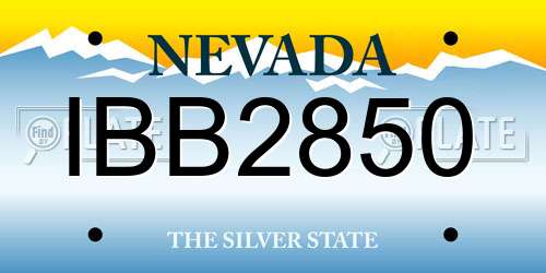 IBB2850 Nevada License Plate