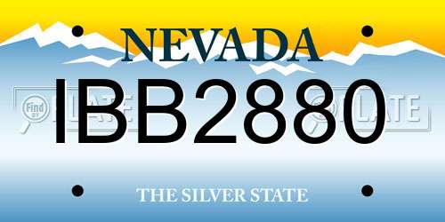 IBB2880 Nevada License Plate
