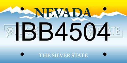 IBB4504 Nevada License Plate