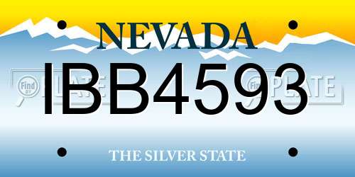 IBB4593 Nevada License Plate