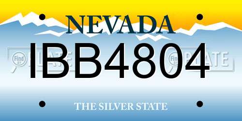 IBB4804 Nevada License Plate
