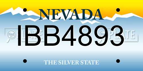 IBB4893 Nevada License Plate