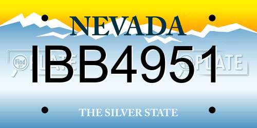 IBB4951 Nevada License Plate