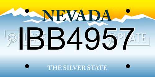 IBB4957 Nevada License Plate