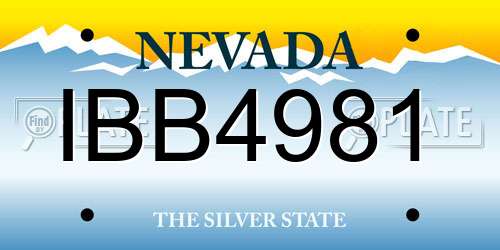 IBB4981 Nevada License Plate