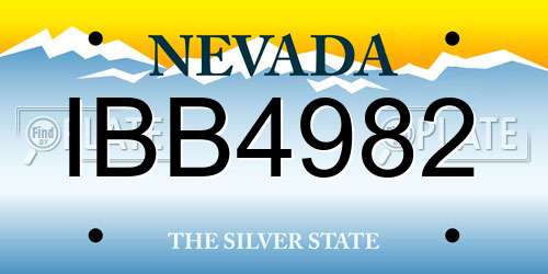 IBB4982 Nevada License Plate