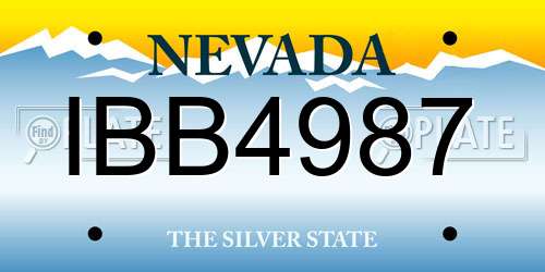 IBB4987 Nevada License Plate