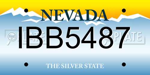 IBB5487 Nevada License Plate