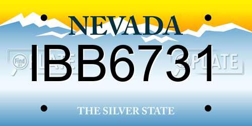IBB6731 Nevada License Plate