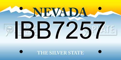 IBB7257 Nevada License Plate