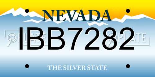 IBB7282 Nevada License Plate