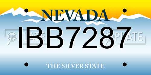 IBB7287 Nevada License Plate