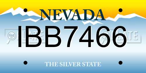 IBB7466 Nevada License Plate