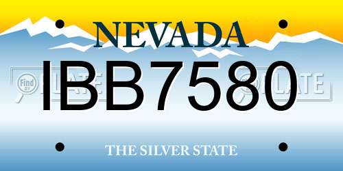 IBB7580 Nevada License Plate