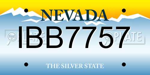 IBB7757 Nevada License Plate