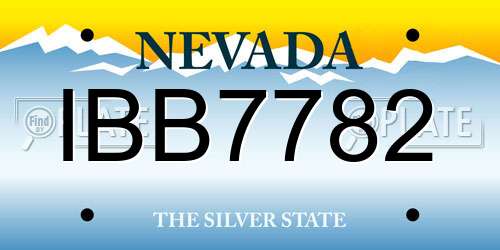IBB7782 Nevada License Plate