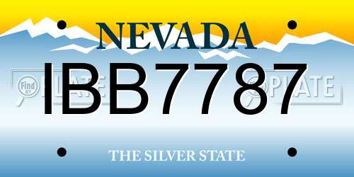 IBB7787 Nevada License Plate
