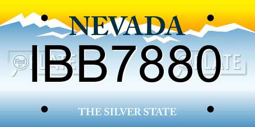 IBB7880 Nevada License Plate
