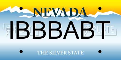 IBBBABT Nevada License Plate
