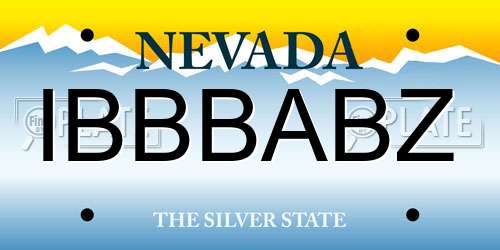 IBBBABZ Nevada License Plate