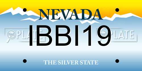 IBBI19 Nevada License Plate