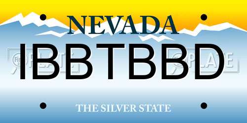 IBBTBBD Nevada License Plate