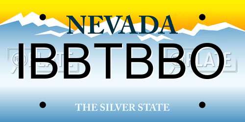 IBBTBBO Nevada License Plate